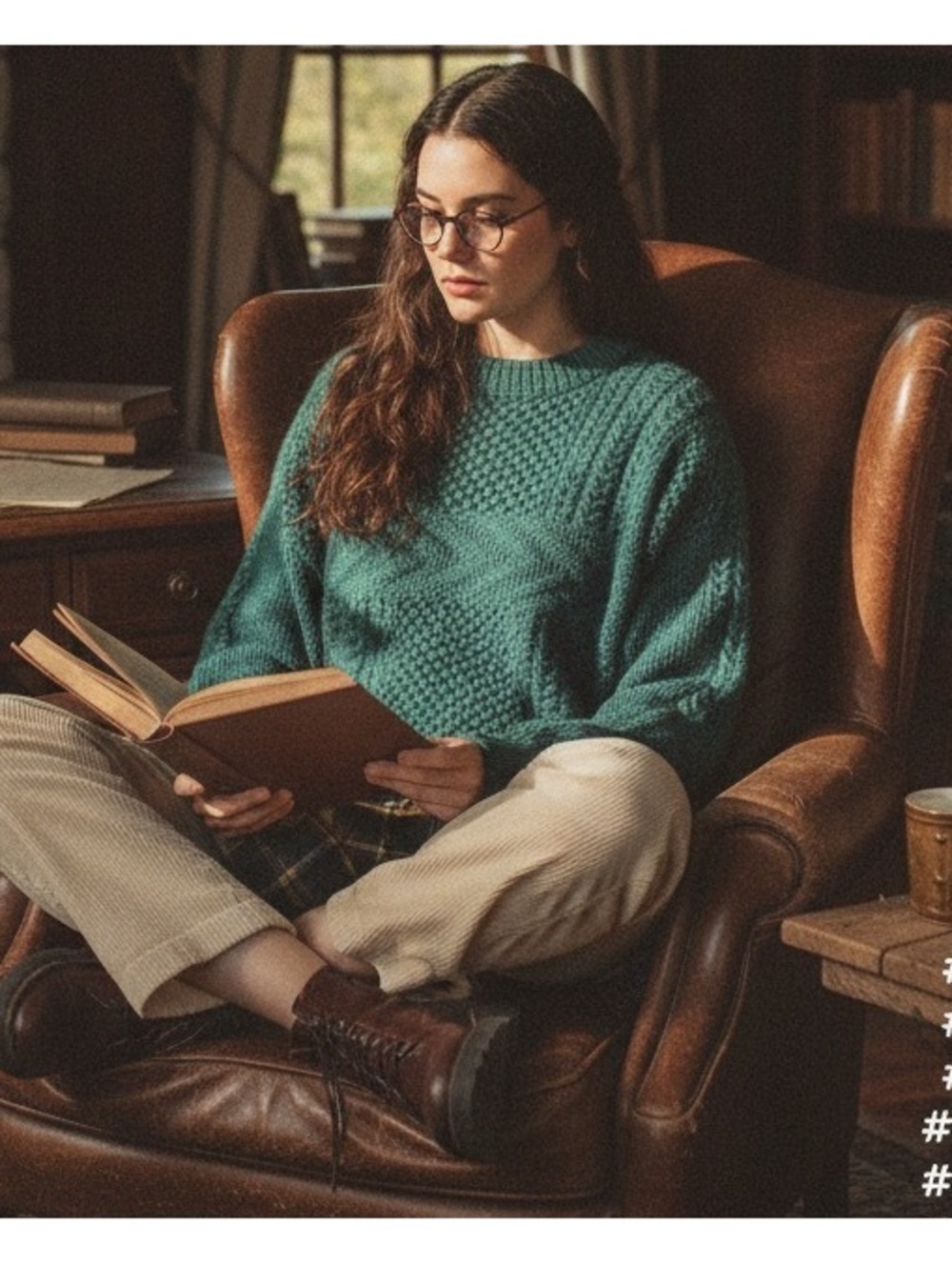 Vintage Mary Smith Design Handknitted Pure Wool Sweater Green Size L Cozycote